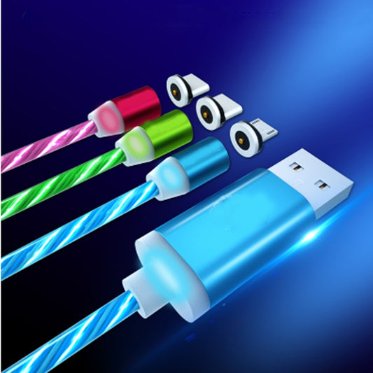 Colorful LED Light Type-C USB Cable for Samsung Fast Charging Cable for Xiaomi Redmi Note Magnetic Cable Cord Universal Cables