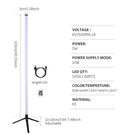New Wall Corner Ambient Light Remote APP Control USB Floor Lamp Splicing Portable Stick RGB Corner Light