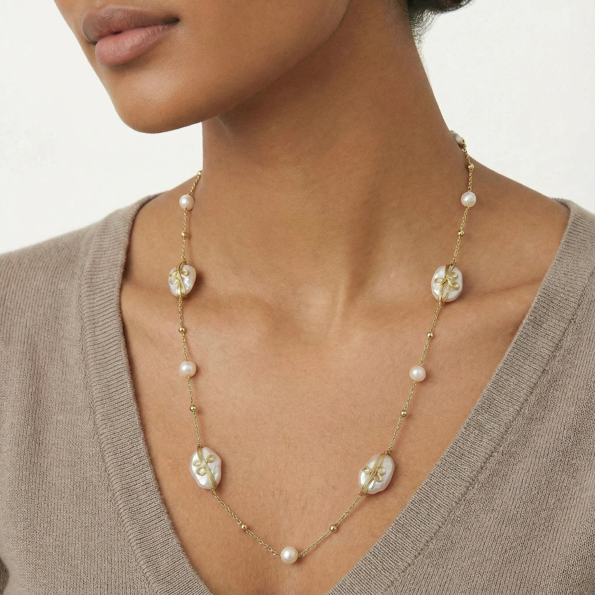 Baroque Pearl Garden Necklace