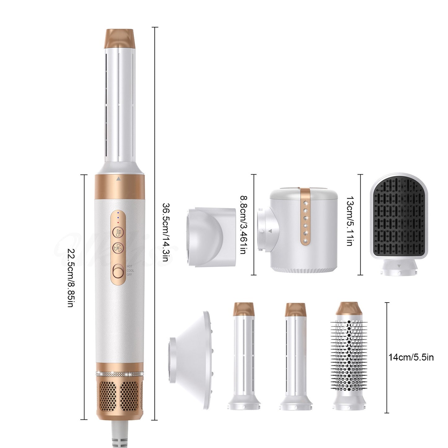 7 in 1 Professional Hair Straightener Hair Curler Electric Comb Hair Dryer Brush Hot Hair Volume Curlers Hair Style Set