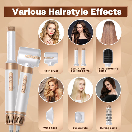 7 in 1 Professional Hair Straightener Hair Curler Electric Comb Hair Dryer Brush Hot Hair Volume Curlers Hair Style Set