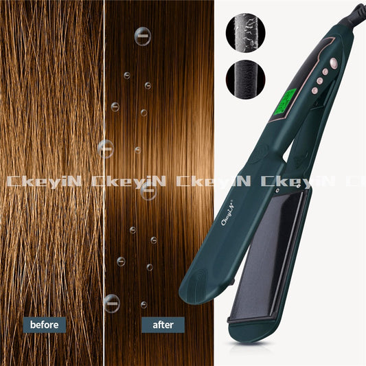 Widened and enlarged straight plate clip hair straightener hair salon hair salon household styling LIQUID crystal display multiple files