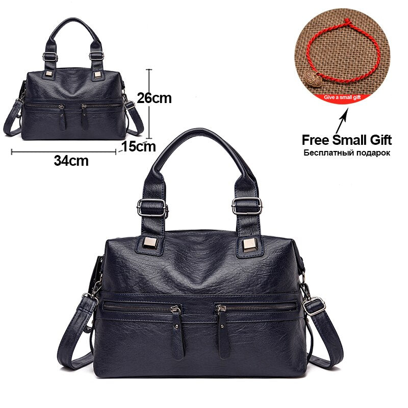 Large Capacity Latest Sheepskin Leather Women's Handbag High Quality Shoulder Bags for Women New Solid Color Crossbody Bag