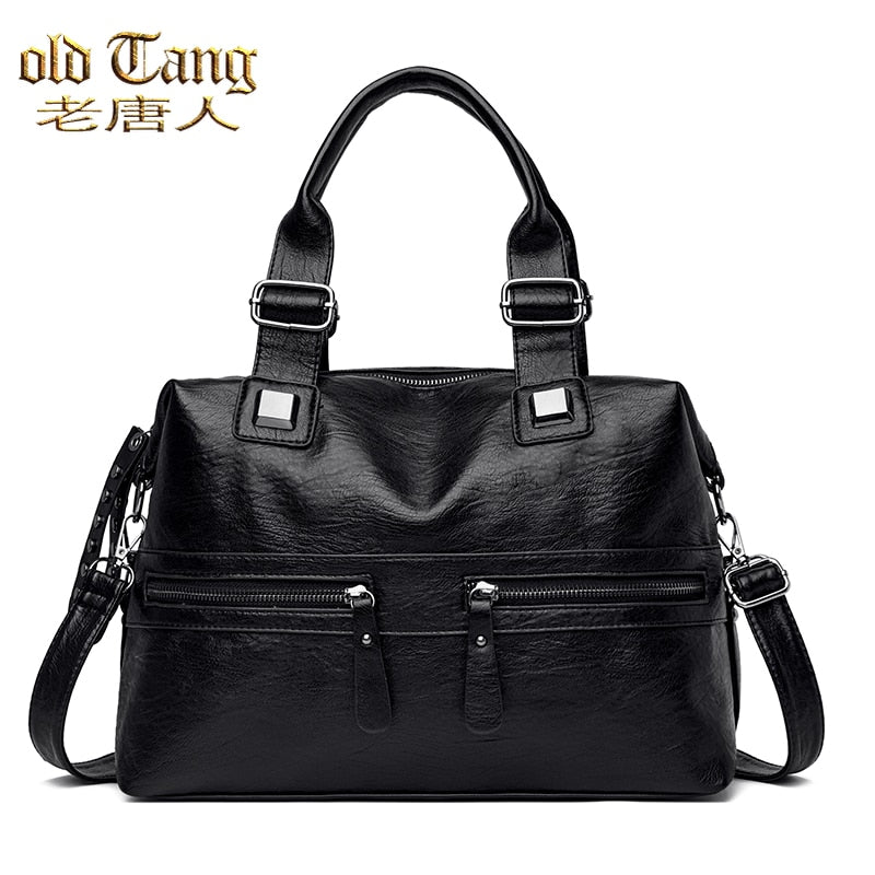 Large Capacity Latest Sheepskin Leather Women's Handbag High Quality Shoulder Bags for Women New Solid Color Crossbody Bag