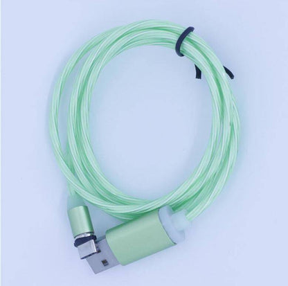 Flowing Light Magnetic USB Charging Cable, Micro usb Cable & USB Type C Cable LED Glow Magnet Charger For iPhone X 8 7 6