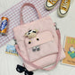 New Fashion Bear Doll Multi-Purpose Canvas Bag Large-Capacity One-Shoulder Messenger Girl Backpack College Student Bag