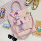 New Fashion Bear Doll Multi-Purpose Canvas Bag Large-Capacity One-Shoulder Messenger Girl Backpack College Student Bag