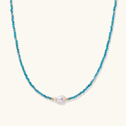 Apatite Pearl Strand Necklace