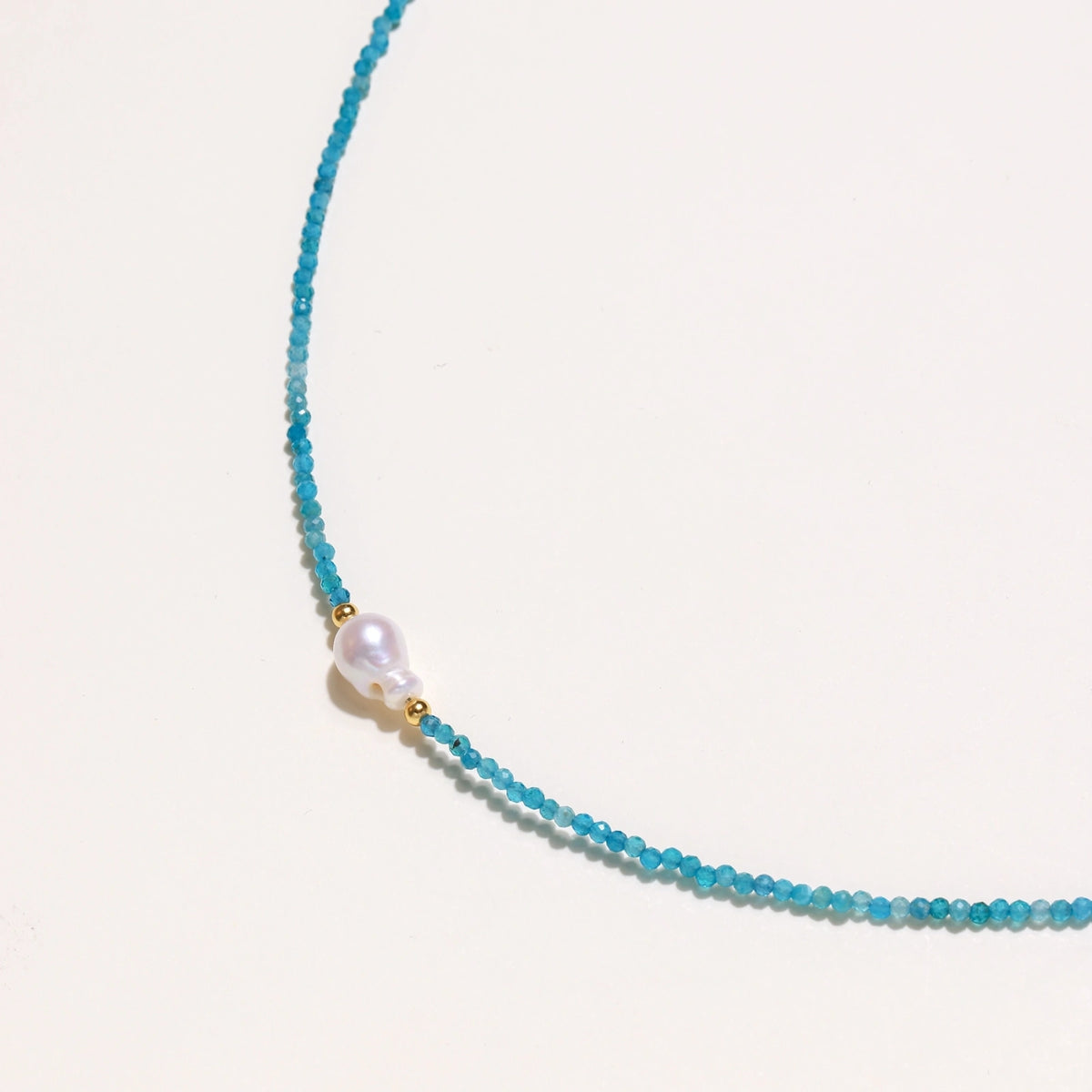 Apatite Pearl Strand Necklace