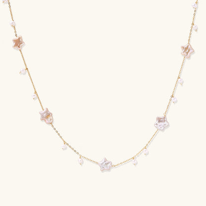 Celestial Pearl Stars Necklace