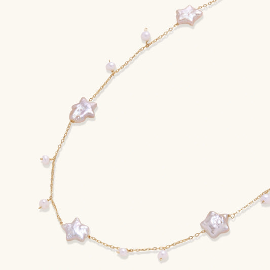 Celestial Pearl Stars Necklace
