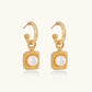 Golden Pearl Drop Hoops