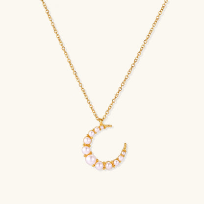 Luna Pearl Crescent Necklace