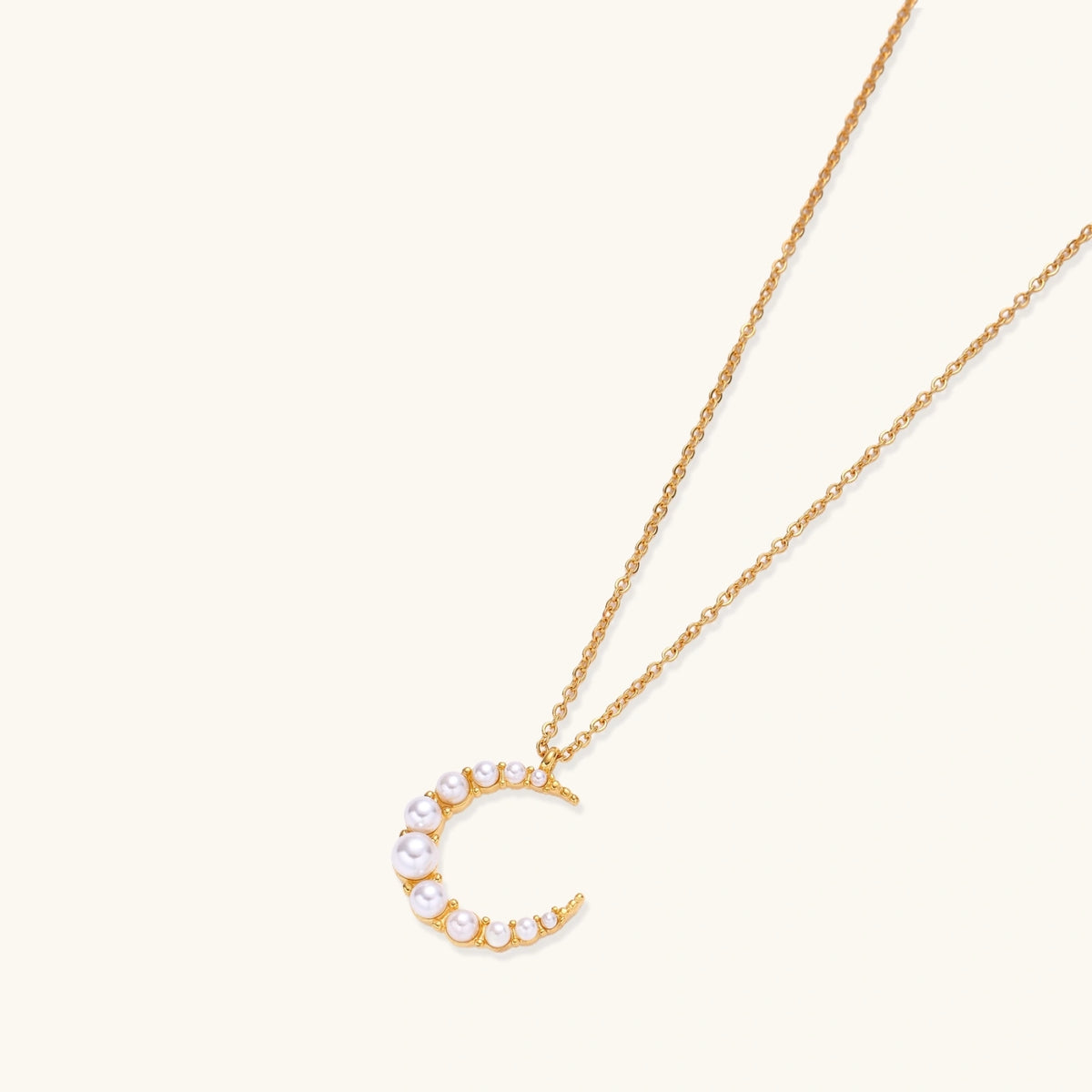 Luna Pearl Crescent Necklace