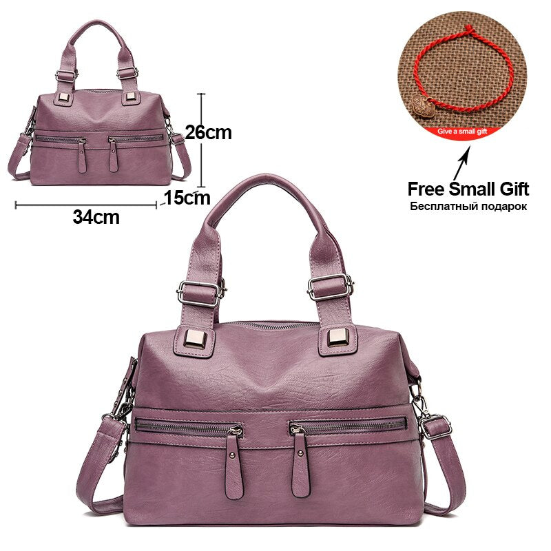 Large Capacity Latest Sheepskin Leather Women's Handbag High Quality Shoulder Bags for Women New Solid Color Crossbody Bag