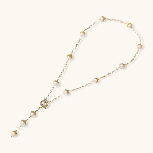 Baroque Pearl Station Necklace
