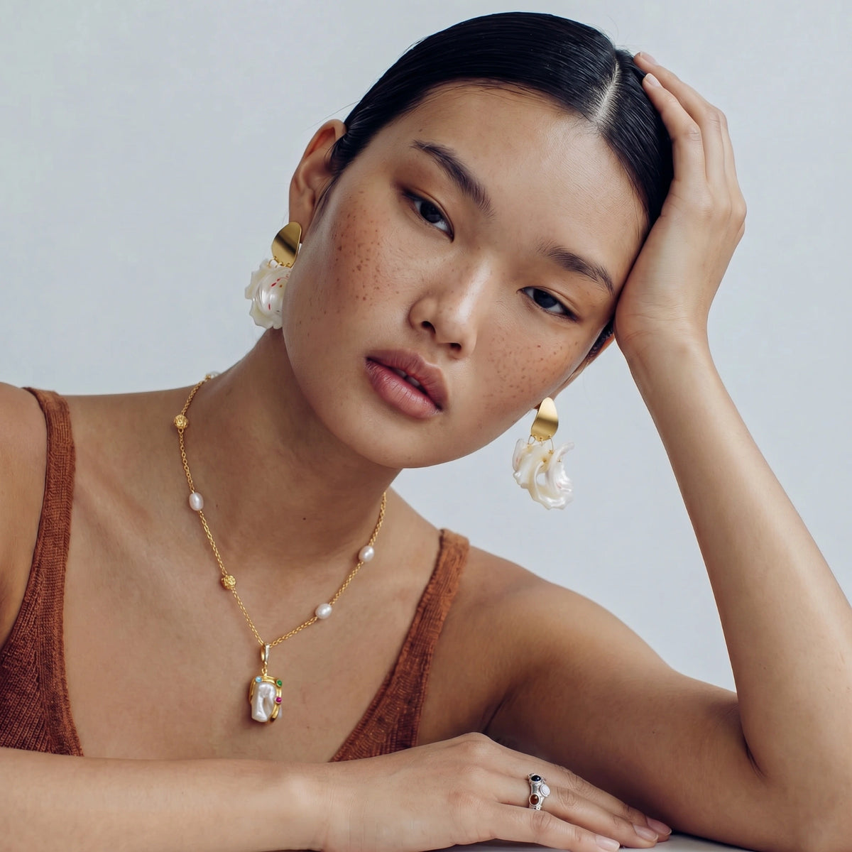 Organic Shell Drop Earrings