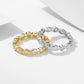 925 Sterling Silver Geometric Round Marquise-Cut Zircon Ring