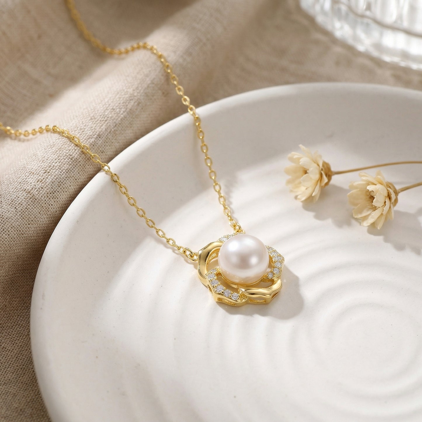 A timeless floral necklace designed for graceful women.