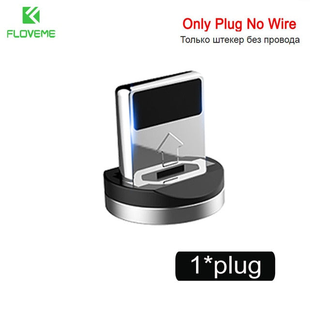FLOVEME Magnetic Charging Cable 1M – LED 360°, Nylon Braided