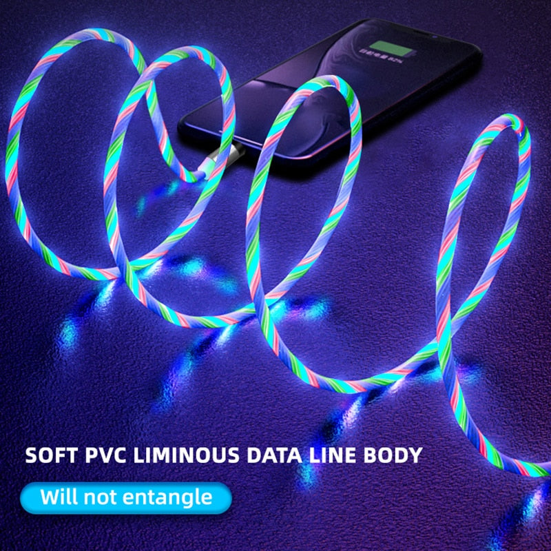 LED Light USB-C Magnetic Cable – Fast Charging, 3 Colors