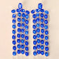 Long Fringed Big Drop Earrings Rhinestone Accessories for Girl Women Oversize Crystal Hanging Dangle Earrings Wedding Jewelry