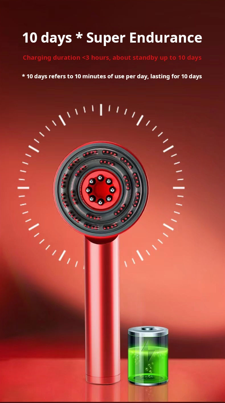 New Hair Growth Applicator Hair Oil Comb Heating Electric Scalp Massage Brush Brush Electric Red Light