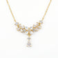 925 Sterling Silver Elegant Mother of Pearl Floral Necklace with Sparkling Pear-Cut Gemstone Accents