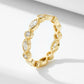 925 Sterling Silver Geometric Round Marquise-Cut Zircon Ring