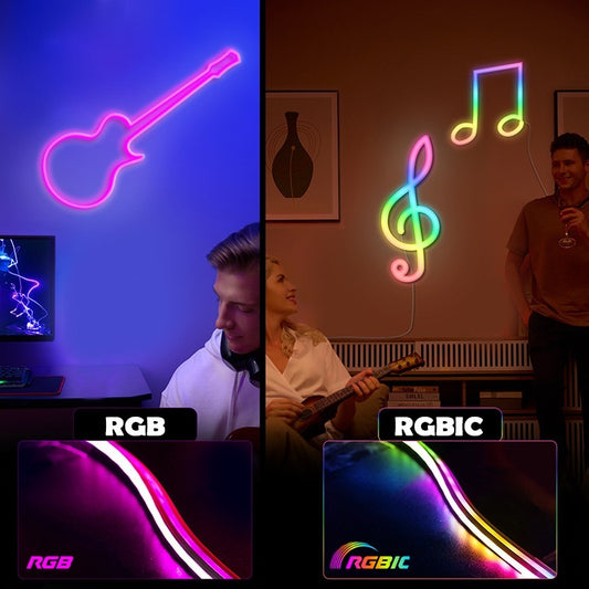 Silicone Neon LED Light Bar – Music Sync, Full Color, 3m/5m
