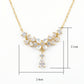 925 Sterling Silver Elegant Mother of Pearl Floral Necklace with Sparkling Pear-Cut Gemstone Accents