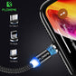 FLOVEME Magnetic Charging Cable 1M – LED 360°, Nylon Braided