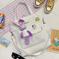 New Fashion Bear Doll Multi-Purpose Canvas Bag Large-Capacity One-Shoulder Messenger Girl Backpack College Student Bag