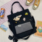 New Fashion Bear Doll Multi-Purpose Canvas Bag Large-Capacity One-Shoulder Messenger Girl Backpack College Student Bag