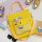 New Fashion Bear Doll Multi-Purpose Canvas Bag Large-Capacity One-Shoulder Messenger Girl Backpack College Student Bag