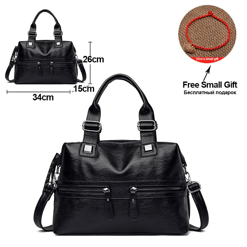 Large Capacity Latest Sheepskin Leather Women's Handbag High Quality Shoulder Bags for Women New Solid Color Crossbody Bag