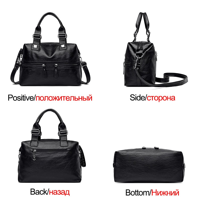 Large Capacity Latest Sheepskin Leather Women's Handbag High Quality Shoulder Bags for Women New Solid Color Crossbody Bag