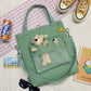 New Fashion Bear Doll Multi-Purpose Canvas Bag Large-Capacity One-Shoulder Messenger Girl Backpack College Student Bag