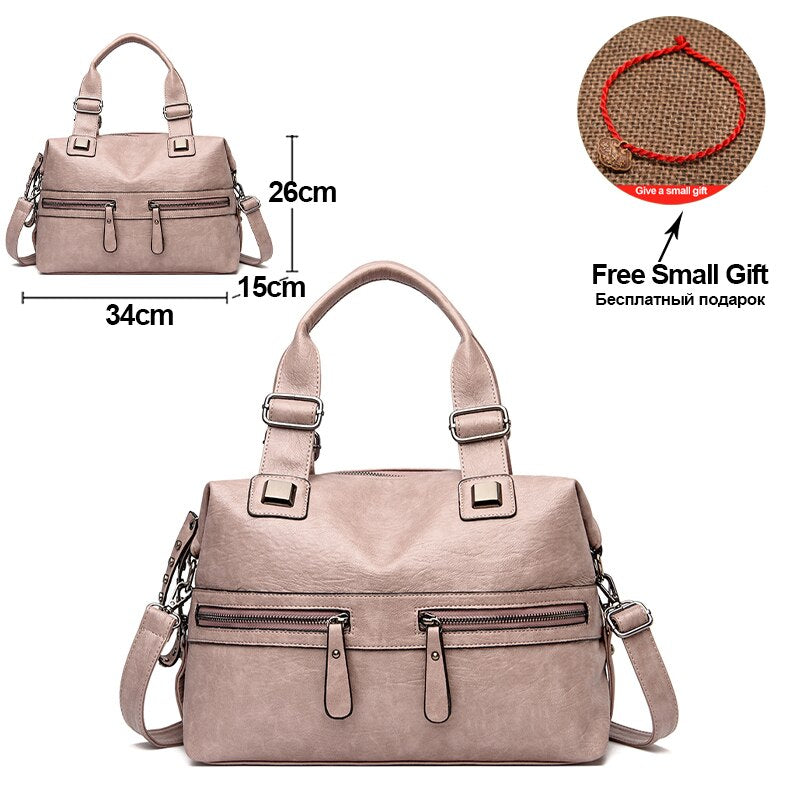 Large Capacity Latest Sheepskin Leather Women's Handbag High Quality Shoulder Bags for Women New Solid Color Crossbody Bag