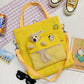 New Fashion Bear Doll Multi-Purpose Canvas Bag Large-Capacity One-Shoulder Messenger Girl Backpack College Student Bag