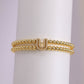 A cute and y 18k copper-plated bubble 26-letter elastic string beaded bracelet