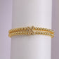 A cute and y 18k copper-plated bubble 26-letter elastic string beaded bracelet