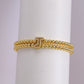 A cute and y 18k copper-plated bubble 26-letter elastic string beaded bracelet