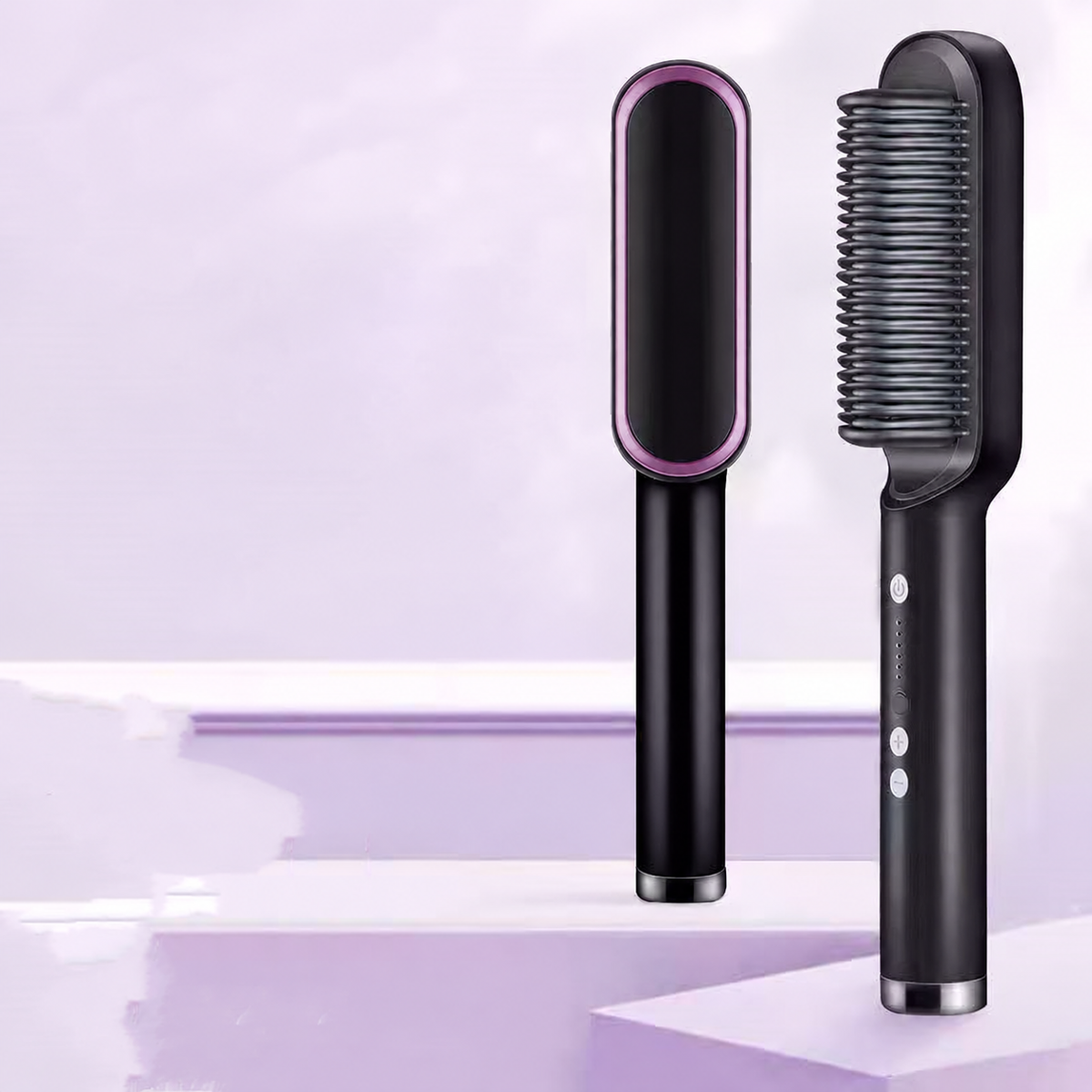 2-in-1 Negative Ion Hair Straightener & Curling Comb, 10-Speed