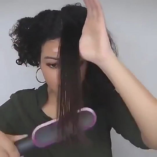 New 2 In 1 Hair Straightener Hot Comb Negative Ion Curling Tong Dual-purpose Electric Hair Brush
